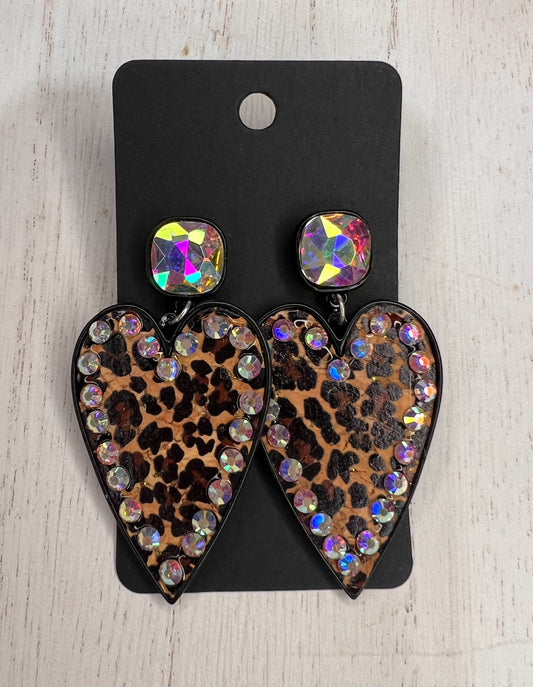 Cheetah Heart Earrings